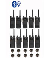 Set van 10 Hytera HP605G DMR UHF IP67 5W GPS, Bluetooth en tafellader