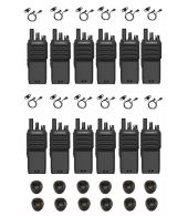 Set van 12 Motorola R2 UHF Analoog IP55 5Watt met tafellader en D-shape oortje