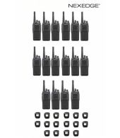 Set van 16 Kenwood NX-1300NE3 UHF Nexedge IP54 5Watt Portofoon met tafellader