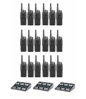 Set van 18 Kenwood NX-1300NE3 UHF Nexedge IP54 5Watt Portofoon met 3 multiladers