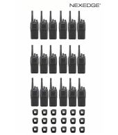 Set van 18 Kenwood NX-1300NE3 UHF Nexedge IP54 5Watt Portofoon met tafellader
