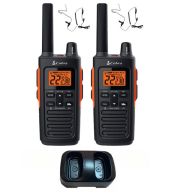 Set van 2 Cobra RX680 PMR446 portofoons IP54 met tafellader en beveiliging oortje