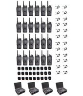 Set van 24 Wouxun KG-969 UHF IP65 10Watt Portofoons met tafellader beveiliging oortje en koffer