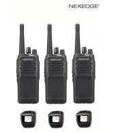 Set van 3 Kenwood NX-1300NE3 UHF Nexedge IP54 5Watt Portofoon met tafellader