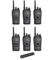 Set van 6 Wouxun KG-969 UHF IP65 10Watt Portofoons met multilader