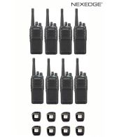 Set van 8 Kenwood NX-1300NE3 UHF Nexedge IP54 5Watt Portofoon met tafellader