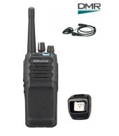 Kenwood NX-1300DE3 UHF DMR IP54 5Watt Portofoon met tafellader en D-shape oortje