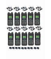 Set van 10 Inrico T330 4G LTE Zello Smart Portofoon IP68 met tafellader en beveiliging oortje
