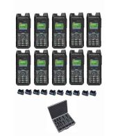 Set van 10 Inrico T330 4G LTE Zello Smart Portofoons IP68 met tafellader en koffer