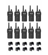Set van 10 Kenwood PKT-300 IP52 PMR446 mini portofoons 
