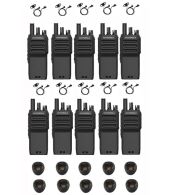 Set van 10 Motorola R2 UHF Analoog IP55 5Watt met tafellader en D-shape oortje