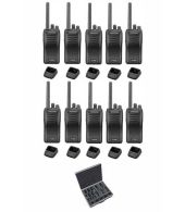 Set van 10 stuks Kenwood TK-3501 PMR446 met tafelladers en koffer