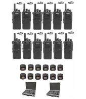 Set van 12 Inrico T522A IP66 4G LTE POC Zello K1 2-Pins met D-shape oortje en koffer