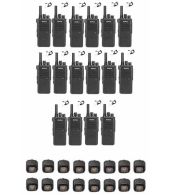 Set van 16 Inrico T522A IP66 4G LTE POC Zello Portofoon K1 2-Pins met beveiliging oortje
