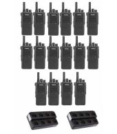 Set van 16 Inrico T522A IP66 4G LTE POC Zello Portofoon K1 2-Pins met multilader