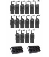 Set van 16 Inrico T522A IP66 4G LTE POC Zello Portofoon K1 2-Pins met multilader en D-shape oortje