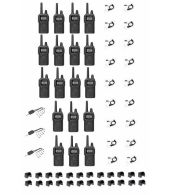 Set van 18 Kenwood PKT-300 IP52 PMR446 mini portofoons met beveiliging oortje en multilader