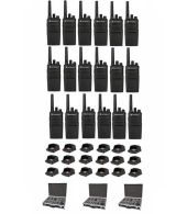 Set van 18 Motorola XT420 UHF IP55 PMR446 Portofoon met laders en koffer