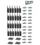 Set van 24 Kenwood NX-1300DE3 UHF DMR IP54 5Watt Portofoon met 4 multiladers en D-shape oortje