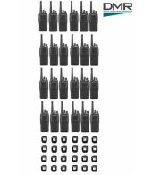Set van 24 Kenwood NX-1300DE3 UHF DMR IP54 5Watt Portofoon met tafellader