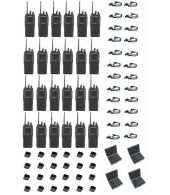 Set van 24 Kenwood TK-3701D IP55 Portofoon met D-shape oortje tafellader en koffer