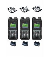 Set van 3 Inrico T330 4G LTE Zello Smart Portofoon IP68 met tafellader en beveiliging oortje