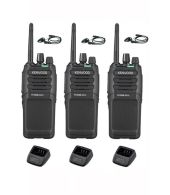 Set van 3 Kenwood TK-3701D met d-shape oortje en tafellader