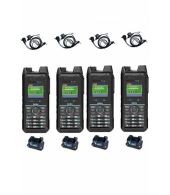Set van 4 Inrico T330 4G LTE Zello Smart Portofoon IP68 met tafellader en beveiliging oortje