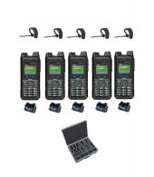Set van 5 Inrico T330 4G LTE Zello Smart Portofoon IP68 met tafellader Bluetooth oortje en koffer