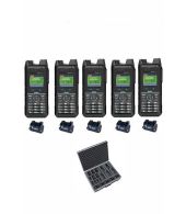 Set van 5 Inrico T330 4G LTE Zello Smart Portofoons IP68 met tafellader en koffer