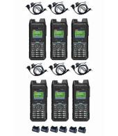 Set van 6 Inrico T330 4G LTE Zello Smart Portofoon IP68 met tafellader en beveiliging oortje