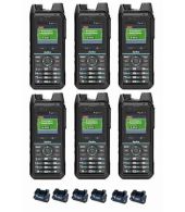 Set van 6 Inrico T330 4G LTE Zello Smart Portofoons IP68 met tafellader