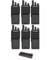 Set van 6 Motorola R2 UHF Analoog IP55 5Watt met multilader 