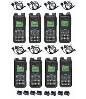 Set van 8 Inrico T330 4G LTE Zello Smart Portofoon IP68 met tafellader en beveiliging oortje