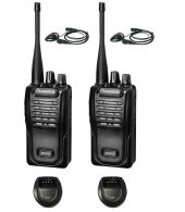 Set van 2 Wouxun KG-819 UHF IP55 PMR446 Portofoons met D-shape oortje