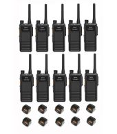 Set van 10 Hytera HP605 UHF DMR IP67 5Watt met tafellader 