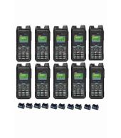 Set van 10 Inrico T330 4G LTE Zello Smart Portofoons IP68 met tafellader