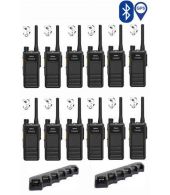 Set van 12 Hytera HP605G DMR UHF IP67 5W GPS, Bluetooth multilader en D-shape oortje