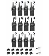 Set van 12 Kenwood PKT-300 ProTalk XLS IP52 PMR446 mini portofoons met C-ring oortje en multilader