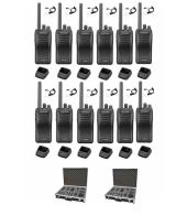 Set van 12 stuks Kenwood TK-3501 PMR446 met beveiliging oortje tafelladers en koffer