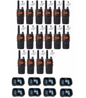 Set van 16 Cobra RX680 PMR446 portofoons IP54 met tafellader en D-shape oortje