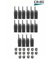 Set van 16 Kenwood NX-1300DE3 UHF DMR IP54 5Watt Portofoon met tafellader