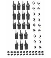 Set van 18 Kenwood PKT-300 ProTalk XLS IP52 PMR446 mini portofoons en C-ring oortje