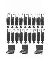 Set van 18 Kenwood TK-3701D IP55 Portofoon met beveiliging oortje tafellader koffer