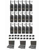Set van 18 Motorola XT460 IP55 PMR446 met beveiliging oortje tafellader koffer