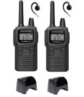 Set van 2 Kenwood PKT-300 ProTalk XLS IP52 PMR446 mini portofoons en C-ring oortje