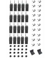 Set van 20 Kenwood TK-3701D IP55 Portofoon met beveiliging oortje tafellader koffer