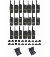 Set van 20 Motorola XT460 IP55 PMR446 Portofoon met tafellader en koffer
