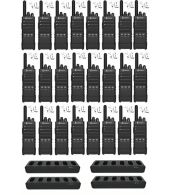 Set van 24 Cobra PX650 UHF PMR446 portofoons met multilader en beveiliging oortje