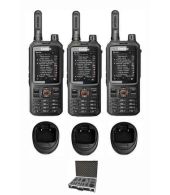 Set van 3 Inrico T320 V2 4G LTE Zello Portofoon, GPS, Wifi met tafellader en koffer